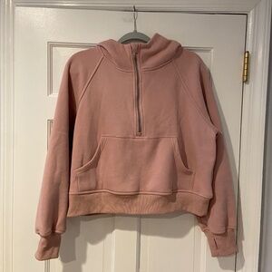 Automet Pink 1/2 Zip Pullover Hoodie w/ Thumb Holes Sz S